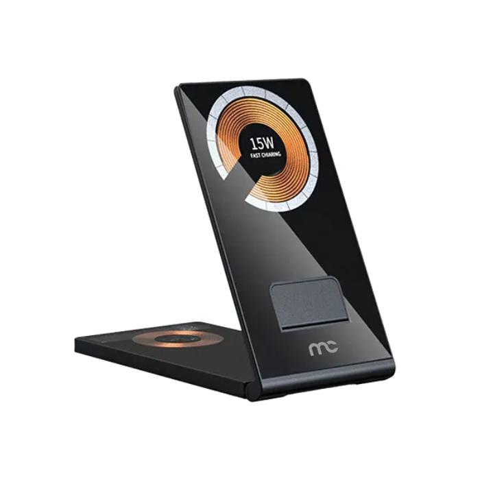 Mycandy Wsc-B200TR Transparent 3 In 1 Wireless Charger Black