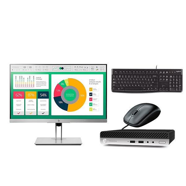 HP ProDesk 400 G4 DM All-in-one Combo | Intel Core i5 | 8GB | 500GB HDD | Windows 10 Pro | 22" HP E223 screen with Keyboard and Mouse
