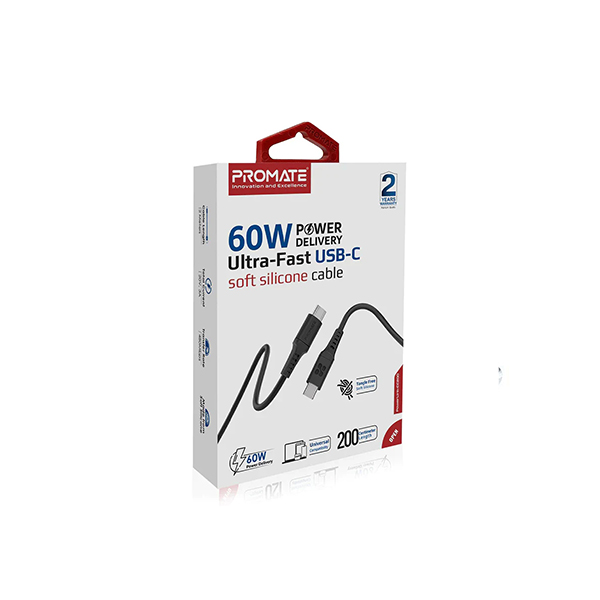 Promate 60W USB-C to USB-C Data and Charge Cable
